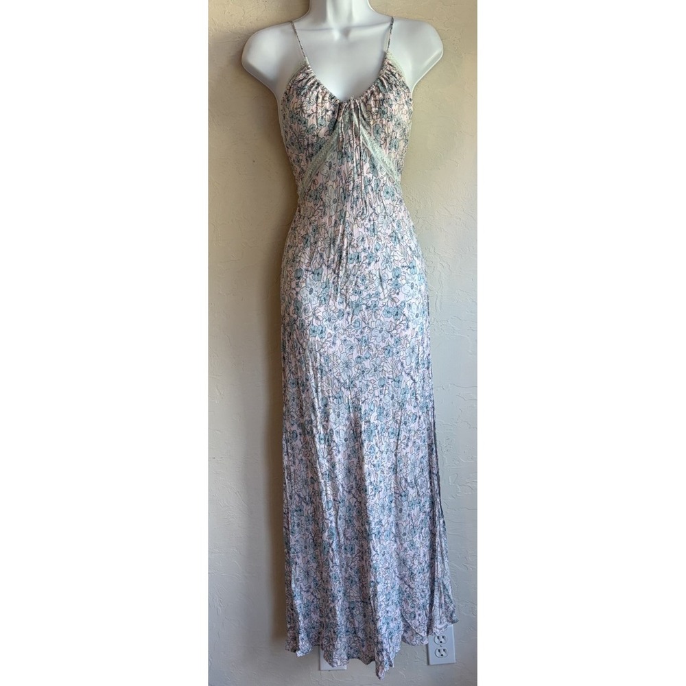 Free People All I Ever Wanted Maxi Slip Dress S Floral Lace Coquette Romantic